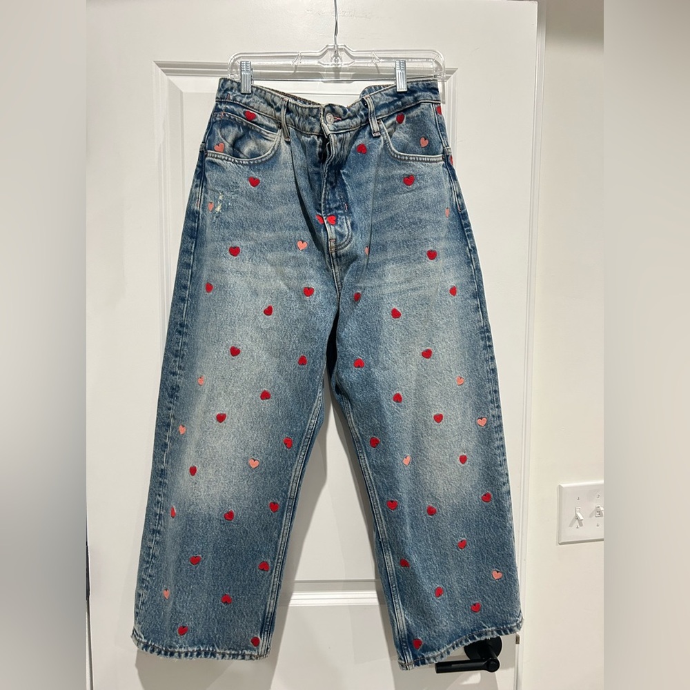 We the Free Dropped Embroidered Boyfriend Jeans